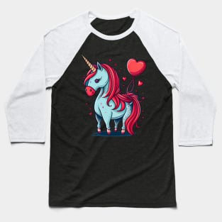 Valentines Unicorn Love Baseball T-Shirt